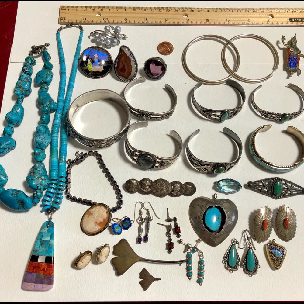 Lots of silver jewelry